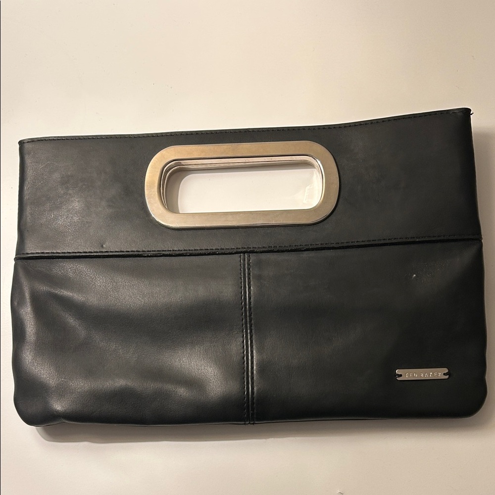 Ted Baker Black Clutch with Silver Accent